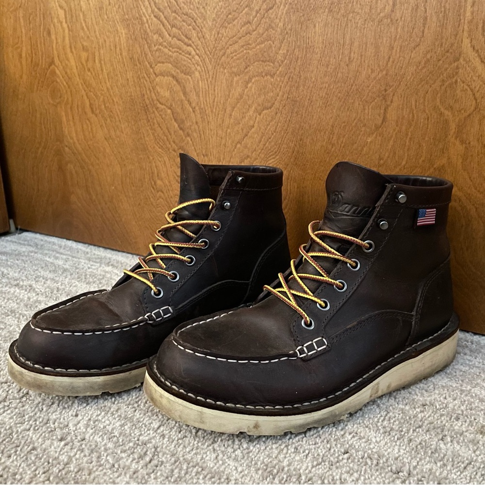 Danner Leather Bull Run Moc Toe 6” Brown Boots GUC